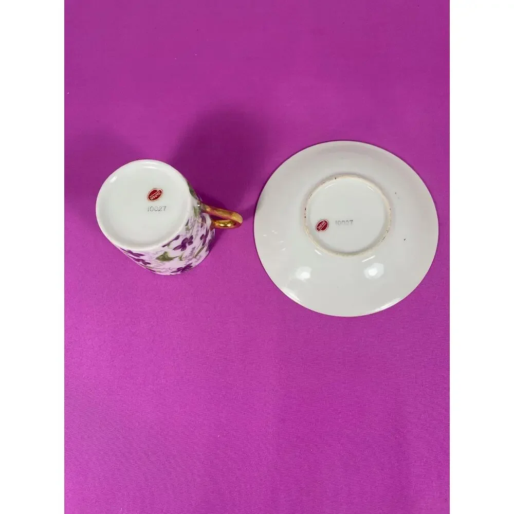 Vintage Sweet Violets Japan China Demitasse Cup & Saucer, No. 10027